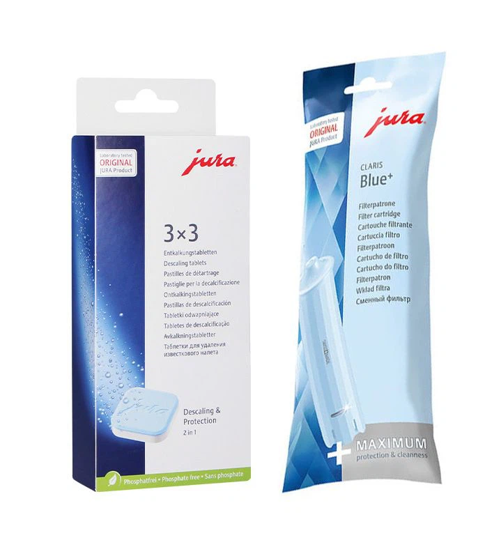 Zestaw do konserwacji ekspresu Jura: filtr blue+ 24228 +tabletki odkamieniające 61848 – zdjęcie 4